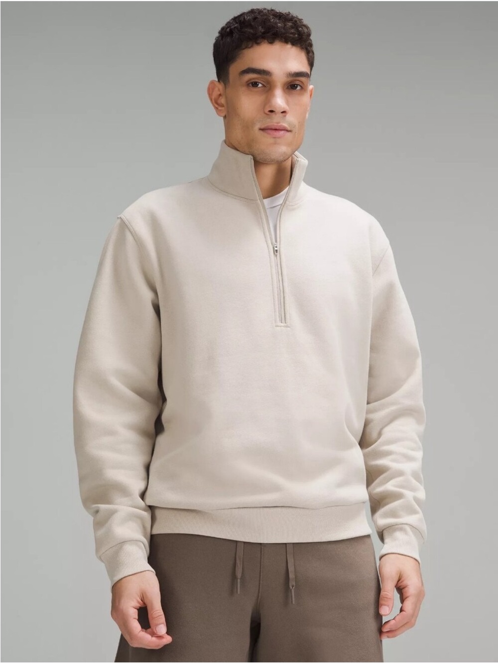 Lululemon Steady State Half Zip Pullover Size XS Beige Tan Ivory Cream